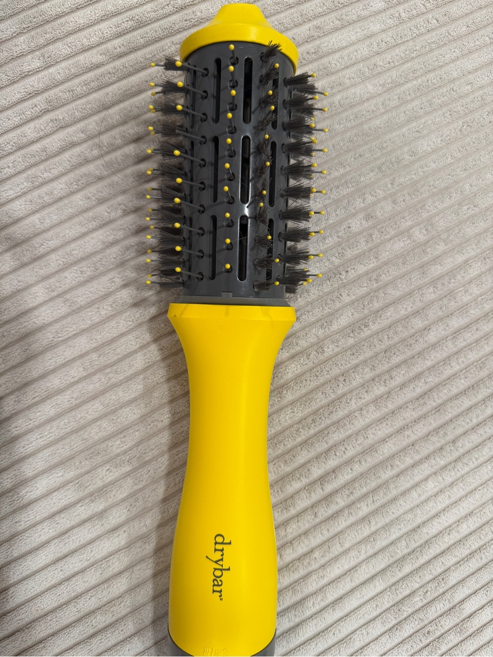 Drybar Yellow Round Vent Brush with Black Bristles